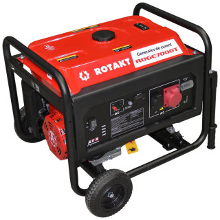 Generator de curent trifazic pe benzina Rotakt ROGE7000T 6.8 kW, AVR, voltmetru, iesire 12V, consum 3,12 L/ora